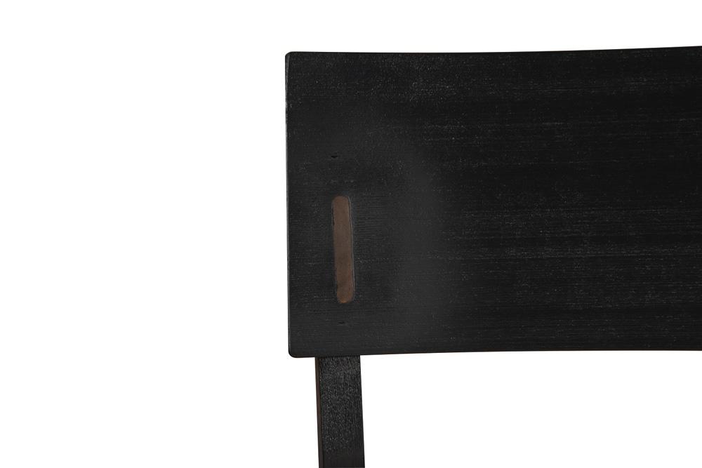 Boraam - Capella Cream Fabric Dining Height Bench - Matte Black Finish - 71018 veiw 7