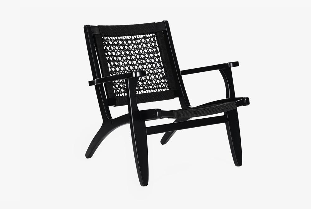 Boraam - Harrison Hexagon Woven Black Rope Accent Chair - Black Finish - 76253 veiw 1