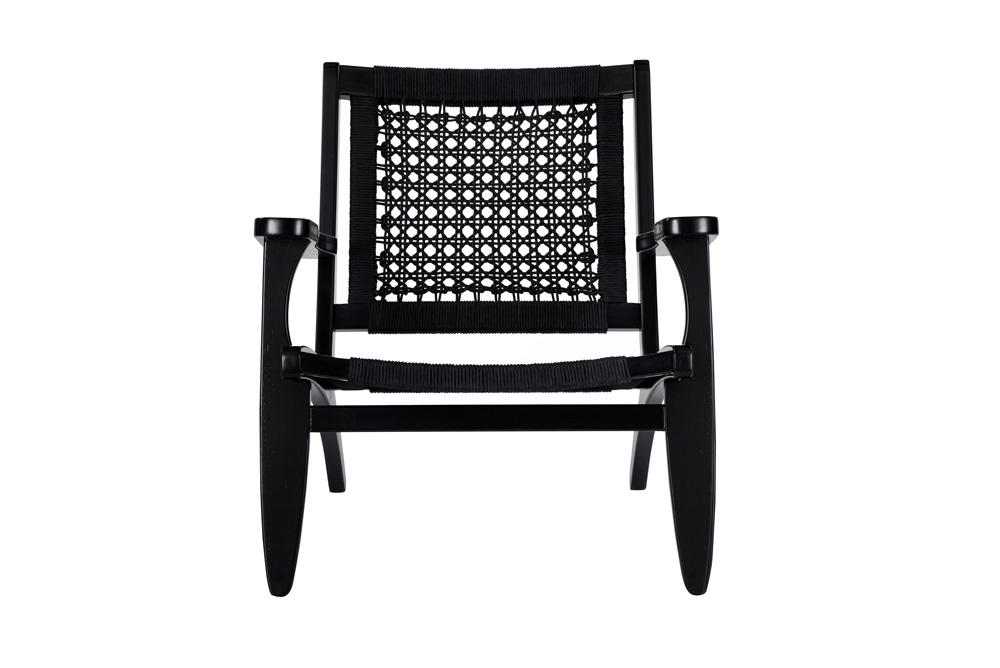 Boraam - Harrison Hexagon Woven Black Rope Accent Chair - Black Finish - 76253 veiw 2