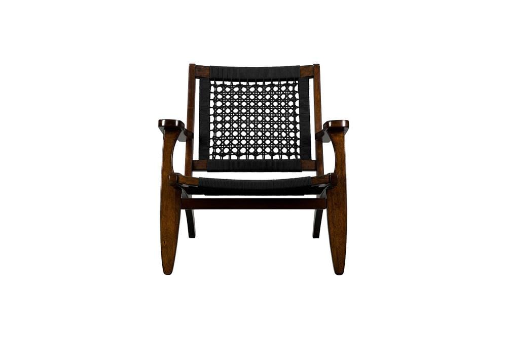 Boraam - Harrison Hexagon Woven Black Rope Accent Chair - Cappuccino Finish - 76252 veiw 2