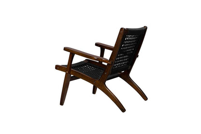 Boraam - Harrison Hexagon Woven Black Rope Accent Chair - Cappuccino Finish - 76252 veiw 3