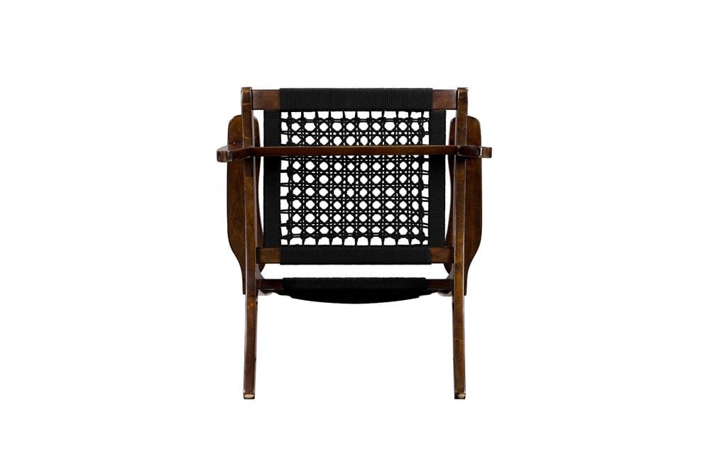 Boraam - Harrison Hexagon Woven Black Rope Accent Chair - Cappuccino Finish - 76252 veiw 4