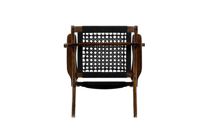Boraam - Harrison Hexagon Woven Black Rope Accent Chair - Cappuccino Finish - 76252 veiw 4