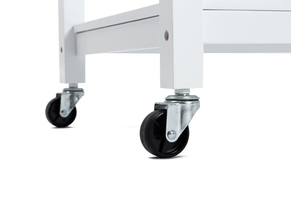 Boraam - Holland Kitchen Cart With Stainless Steel Top - White - 50660_BOR veiw 3