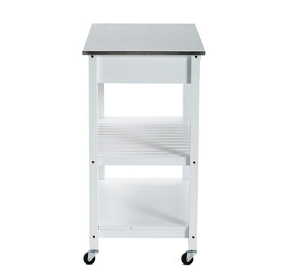 Boraam - Holland Kitchen Cart With Stainless Steel Top - White - 50660_BOR veiw 5