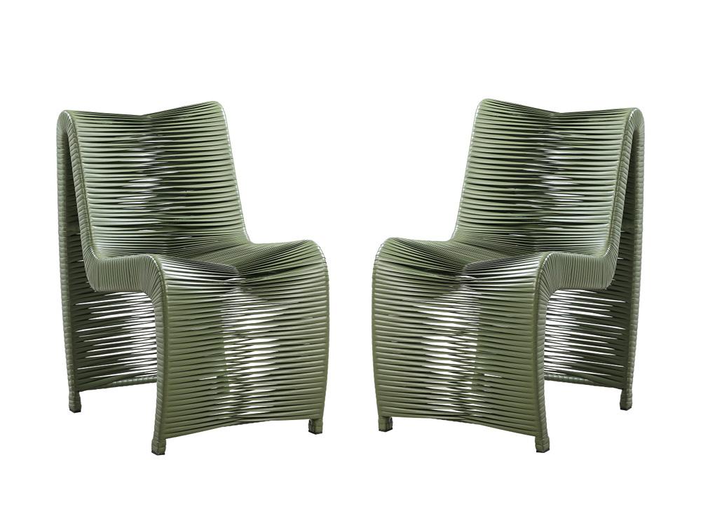 Boraam - Loreins Outdoor Patio Chairs, Set of 2 - Olive Green - 77140 veiw 1