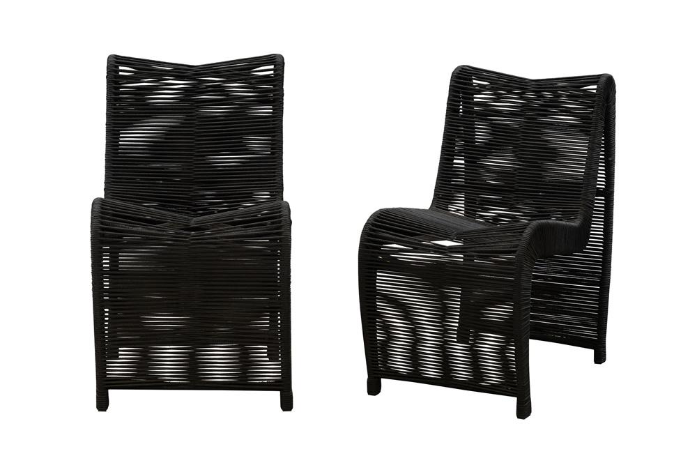 Boraam - Lorenzo Rope Outdoor Patio Chairs, Set of 2 - Black - 77143 veiw 1