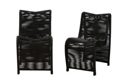 Boraam - Lorenzo Rope Outdoor Patio Chairs, Set of 2 - Black - 77143 veiw 1