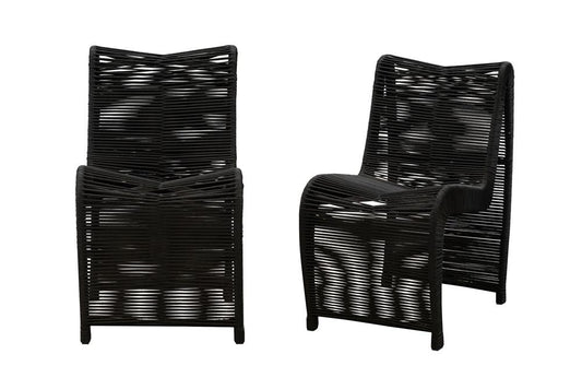 Boraam - Lorenzo Rope Outdoor Patio Chairs, Set of 2 - Black - 77143 veiw 1