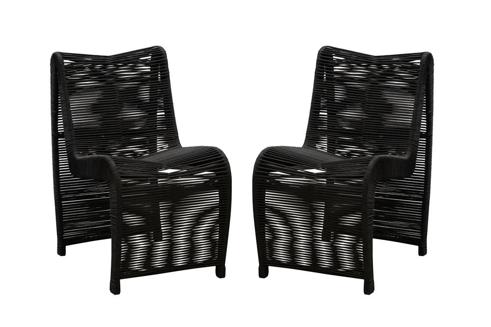 Boraam - Lorenzo Rope Outdoor Patio Chairs, Set of 2 - Black - 77143 veiw 6