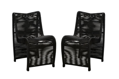Boraam - Lorenzo Rope Outdoor Patio Chairs, Set of 2 - Black - 77143 veiw 6