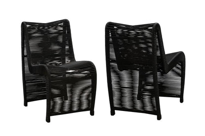 Boraam - Lorenzo Rope Outdoor Patio Chairs, Set of 2 - Black - 77143 veiw 7