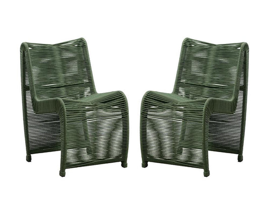Boraam - Lorenzo Rope Outdoor Patio Chairs, Set of 2 - Olive Green - 77144 veiw 1