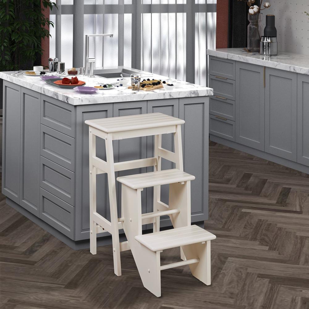 Boraam - Niko Folding 29in Step Stool - Cream - 36729 veiw 7