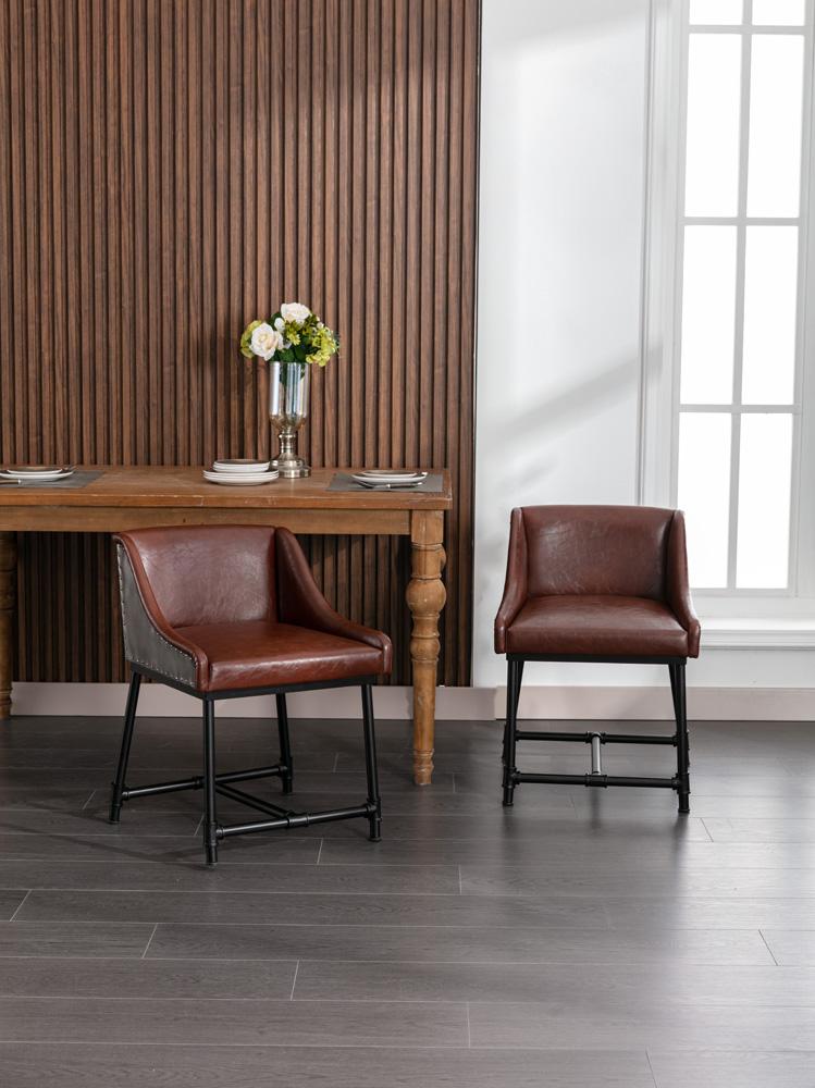 Boraam - Parlor Faux Leather Adjustable Bar Stool - Desert Red - 10143_BOR veiw 4