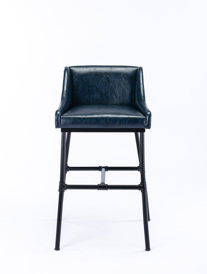 Boraam - Parlor Faux Leather Adjustable Bar Stool - Midnight Blue - 10144 veiw 3
