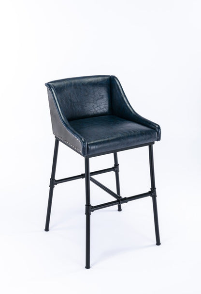 Boraam - Parlor Faux Leather Adjustable Bar Stool - Midnight Blue - 10144 veiw 4