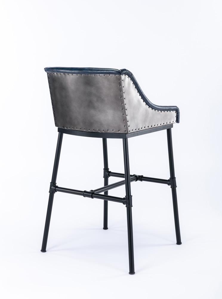 Boraam - Parlor Faux Leather Adjustable Bar Stool - Midnight Blue - 10144 veiw 5