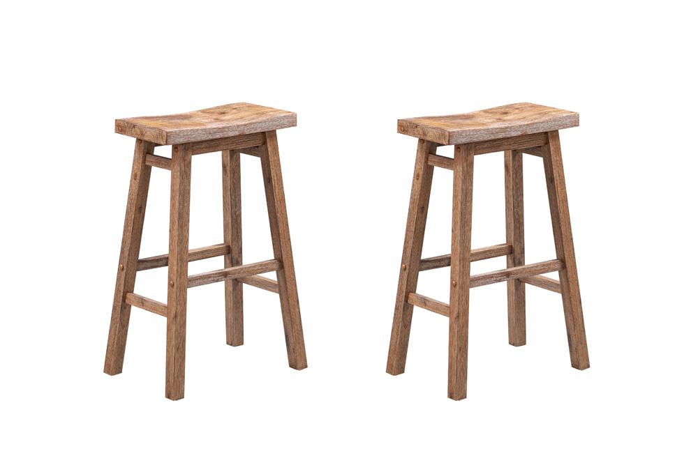 Boraam - Sonoma Backless Saddle Bar Stools - Barnwood Wire-Brush - Set of 2 - 75529 veiw 1
