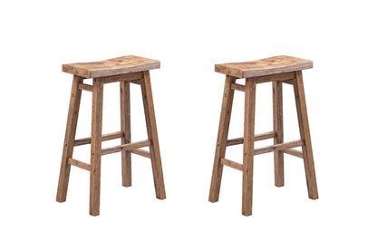 Boraam - Sonoma Backless Saddle Bar Stools - Barnwood Wire-Brush - Set of 2 - 75529 veiw 1