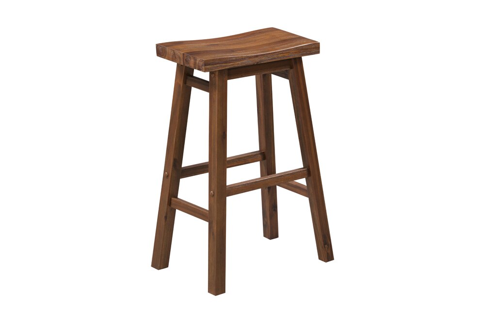 Boraam - Sonoma Backless Saddle Bar Stools - Chestnut Wire-Brush - Set of 2 - 75329 veiw 2