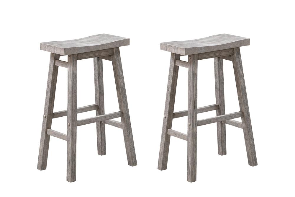 Boraam - Sonoma Backless Saddle Bar Stools - Storm Gray Wire-Brush - Set of 2 - 75629 veiw 1