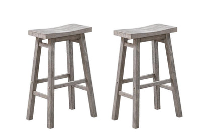 Boraam - Sonoma Backless Saddle Bar Stools - Storm Gray Wire-Brush - Set of 2 - 75629 veiw 1