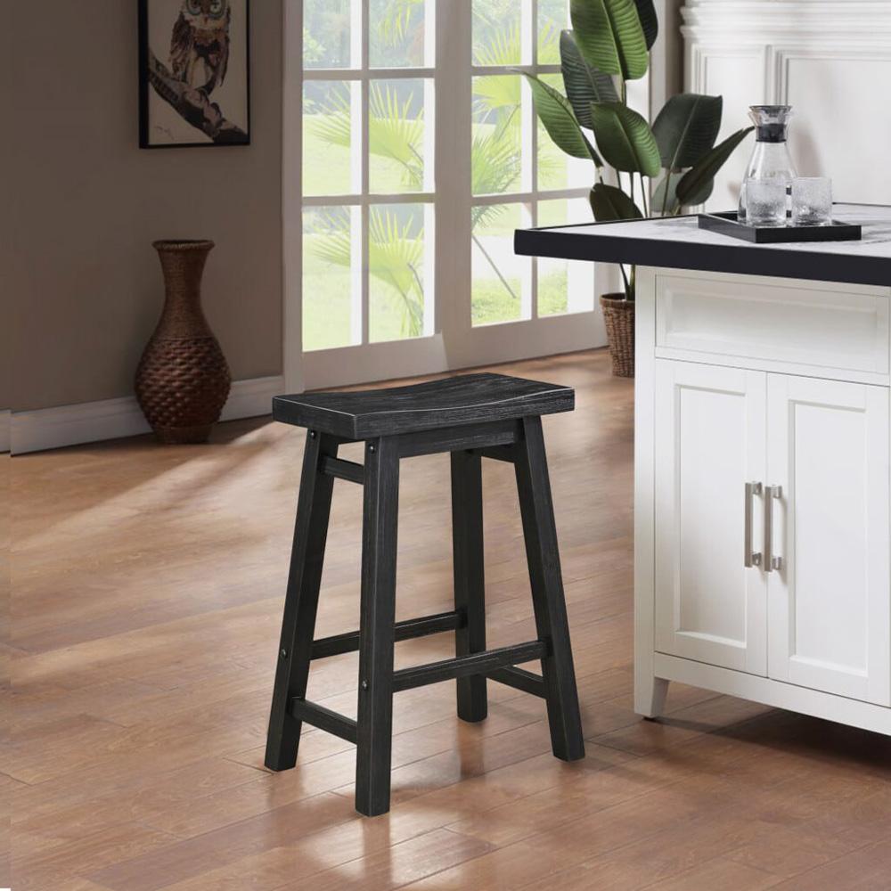 Boraam - Sonoma Backless Saddle Counter Stool - Black Charcoal - 73024 veiw 6