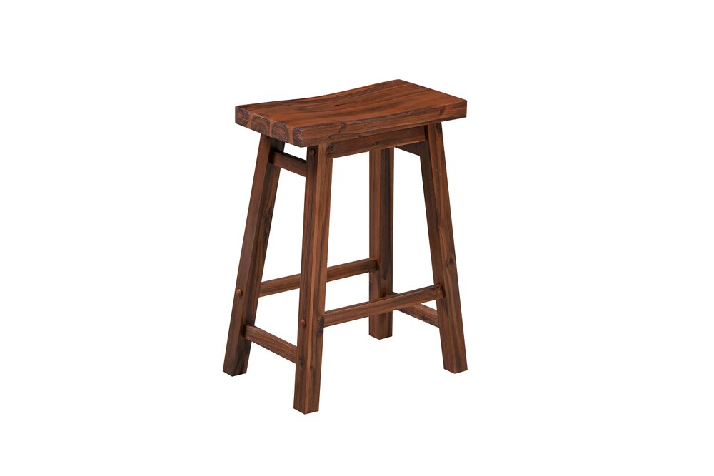 Boraam - Sonoma Backless Saddle Counter Stool - Chestnut Wire-Brush - 75124 veiw 1