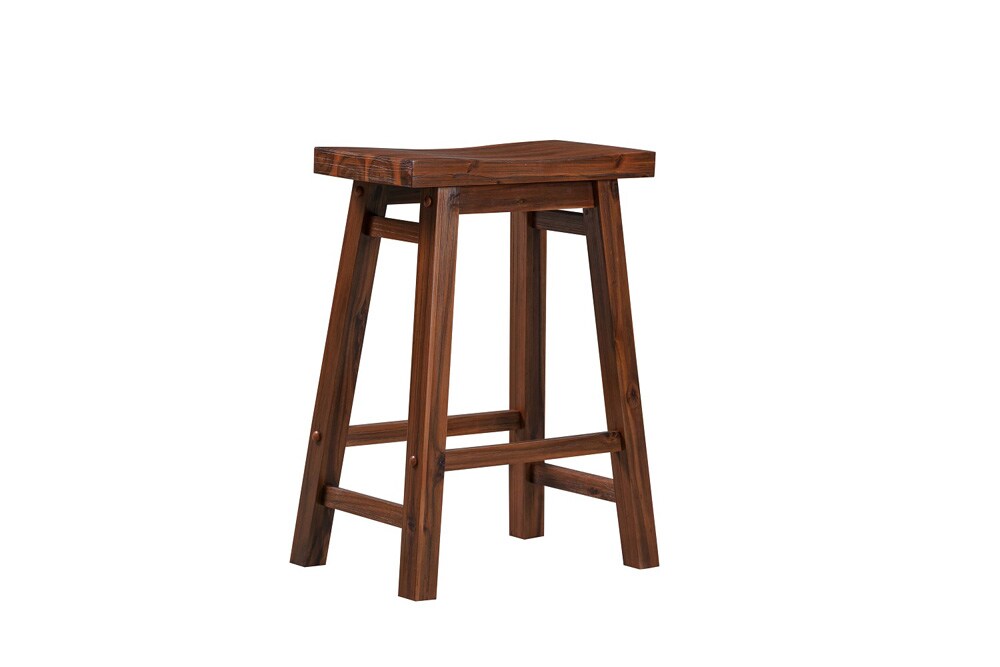 Boraam - Sonoma Backless Saddle Counter Stool - Chestnut Wire-Brush - 75124 veiw 2