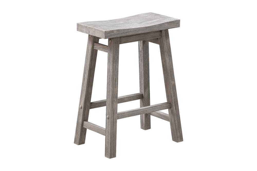 Boraam - Sonoma Backless Saddle Counter Stool - Storm Gray Wire-Brush - 75224 veiw 1