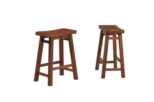 Boraam - Sonoma Backless Saddle Counter Stools - Chestnut Wire-Brush - Set of 2 - 75324 veiw 1
