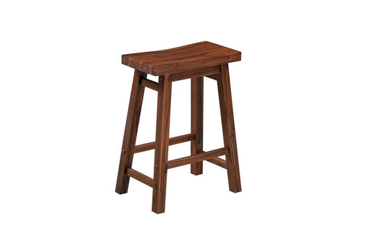Boraam - Sonoma Backless Saddle Counter Stools - Chestnut Wire-Brush - Set of 2 - 75324 veiw 2