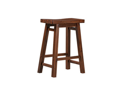 Boraam - Sonoma Backless Saddle Counter Stools - Chestnut Wire-Brush - Set of 2 - 75324 veiw 3