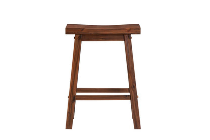 Boraam - Sonoma Backless Saddle Counter Stools - Chestnut Wire-Brush - Set of 2 - 75324 veiw 4