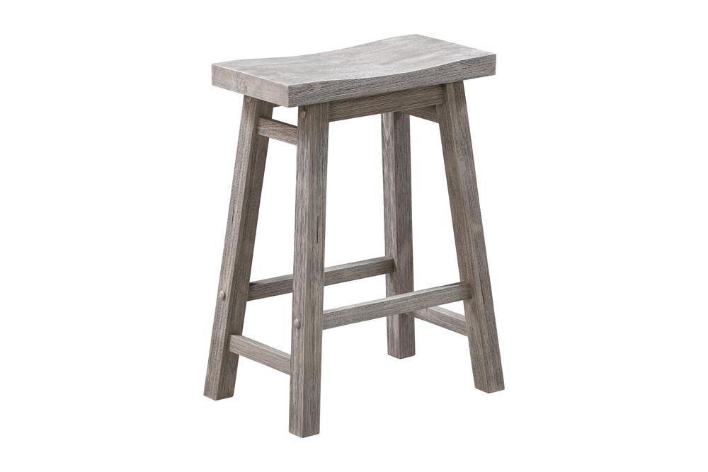 Boraam - Sonoma Backless Saddle Counter Stools - Storm Gray Wire-Brush - Set of 2 - 75624 veiw 2