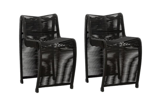 Boraam - Lorenzo Black Rope Counter Stool - Set of 2 - 77824 veiw 1