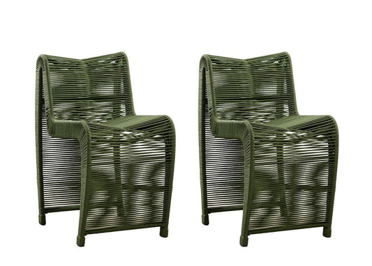 Boraam - Lorenzo Olive Green Rope Counter Stool - Set of 2 - 77224 veiw 1