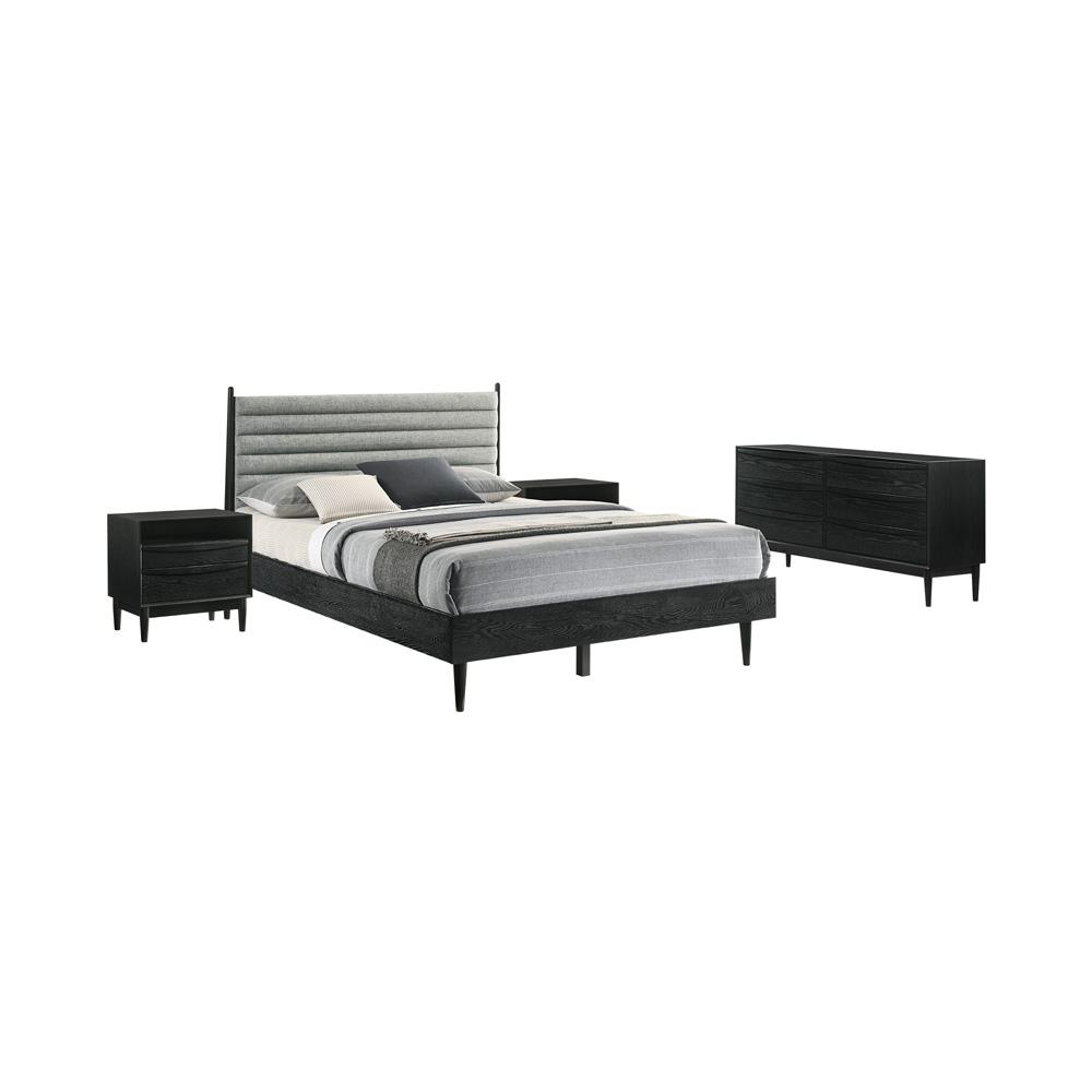 Armen Living - Artemio Queen 4 Piece Wood Bedroom Set in Black Finish - SETARBLKQN4 veiw 1