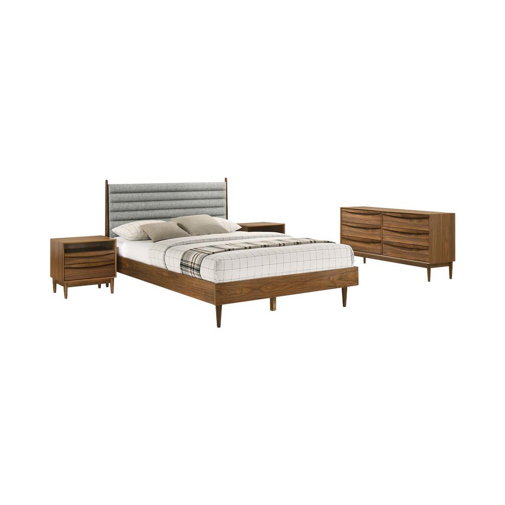 Armen Living - Artemio Queen 4 Piece Wood Bedroom Set in Walnut Finish - SETARWAQN4 veiw 1