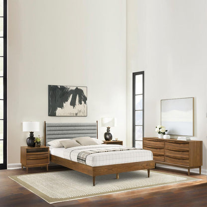 Armen Living - Artemio Queen 4 Piece Wood Bedroom Set in Walnut Finish - SETARWAQN4 veiw 7