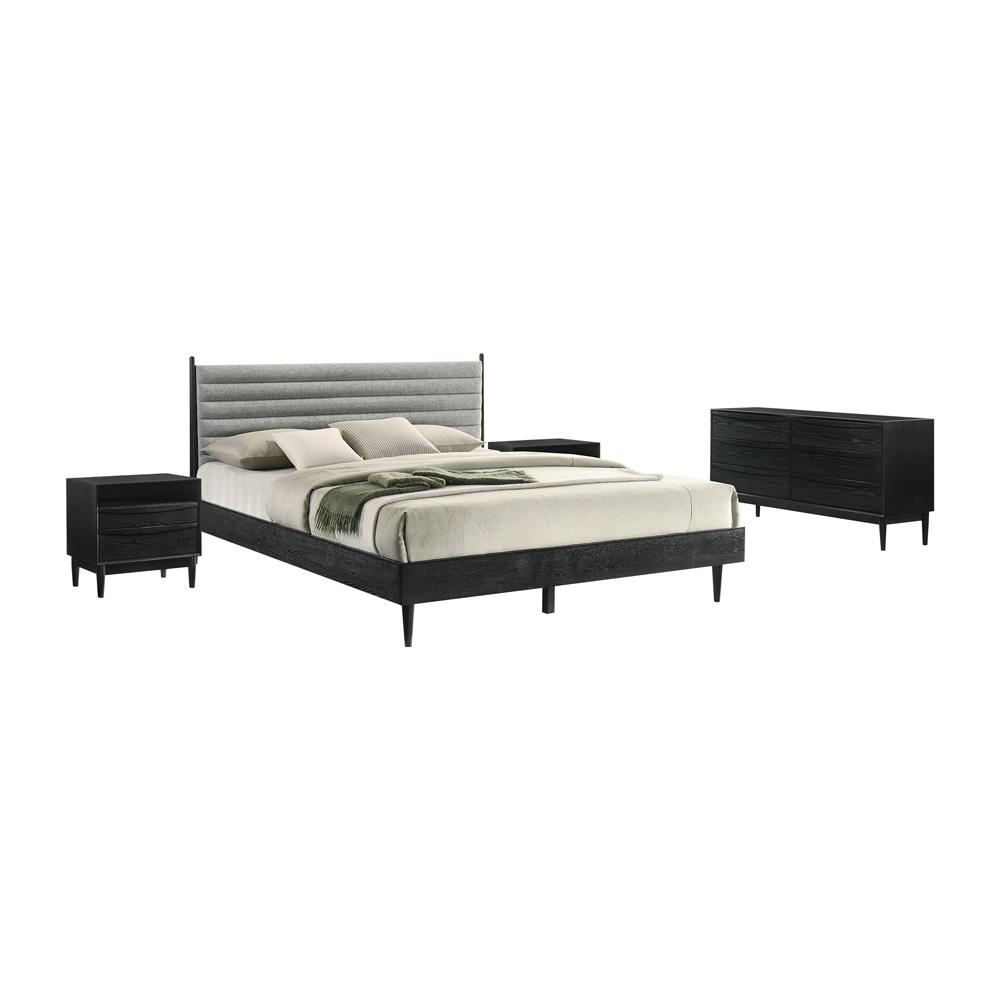 Armen Living - Artemio King 4 Piece Wood Bedroom Set in Black Finish - SETARBLKKG4 veiw 1