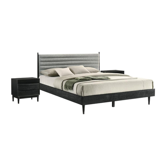 Armen Living - Artemio King 3 Piece Wood Bedroom Set in Black Finish - SETARBLKKG3 veiw 1