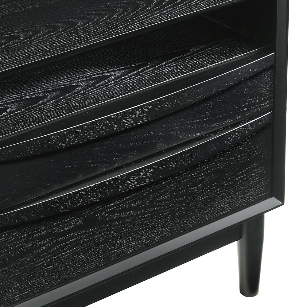 Armen Living - Artemio 2 Drawer Wood Nightstand with Shelf in Black Finish - LCARLABLK veiw 5