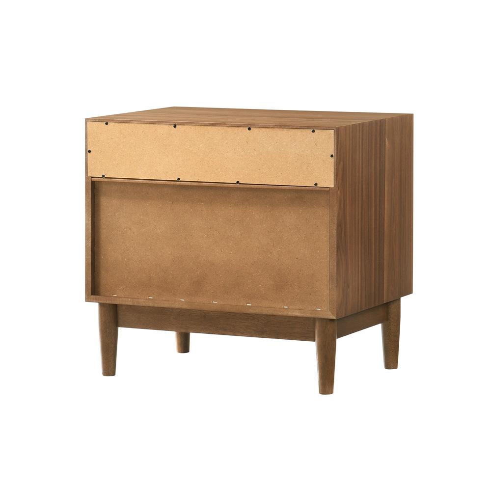 Armen Living - Artemio 2 Drawer Wood Nightstand with Shelf in Walnut Finish - LCARLAWAL veiw 4