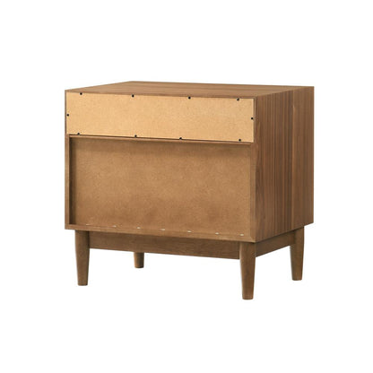 Armen Living - Artemio 2 Drawer Wood Nightstand with Shelf in Walnut Finish - LCARLAWAL veiw 4