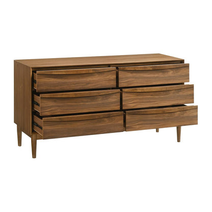 Armen Living - Artemio 6 Drawer Wood Dresser in Walnut Finish - LCARDRWAL veiw 3