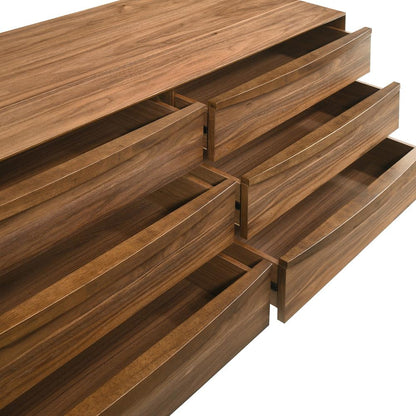 Armen Living - Artemio 6 Drawer Wood Dresser in Walnut Finish - LCARDRWAL veiw 6
