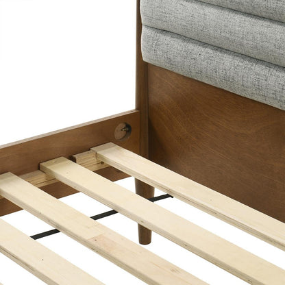 Armen Living - Artemio King Platform Wood Bed Frame in Walnut Finish - LCARBDKGWAL veiw 6
