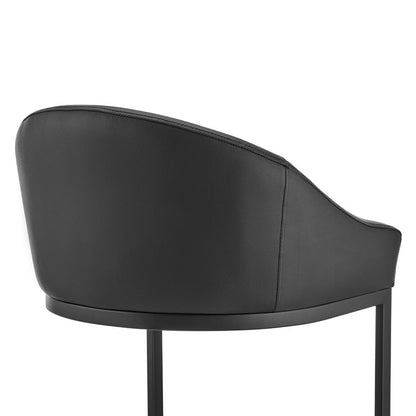 Armen Living - Atherik Bar Stool in Black Metal with Black Faux Leather - 840254335837 veiw 5
